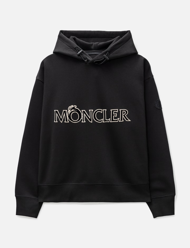 Moncler Logo Hoodie In Black