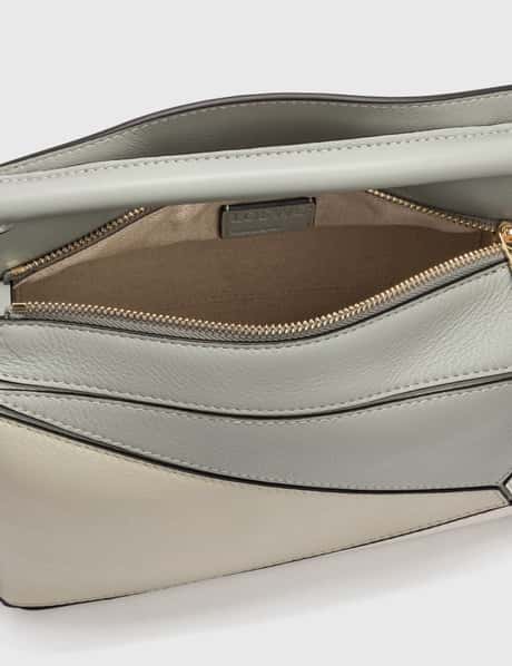 LOEWE Puzzle Bag in Classic Calfskin Small Ash Grey/Marble Green in  Calfskin Leather with Gold-tone - US