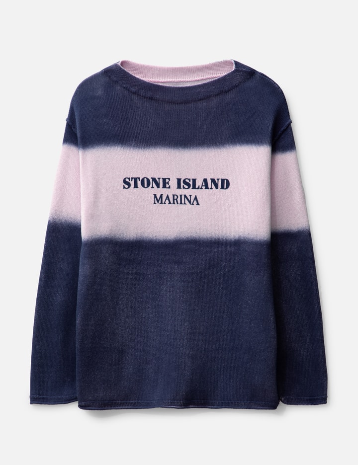 Shop Stone Island Marina Boat Neck Knit In Blue