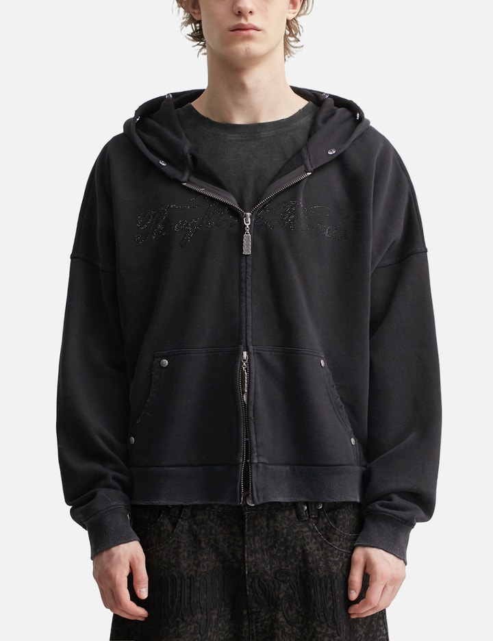 "Nyra" Zip-Up Hoodie With Detachable Fur Trim Hood view 7