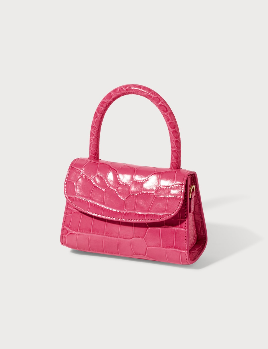 BY FAR - Mini Rachel Lilac Croco Embossed Leather Bag  HBX - Globally  Curated Fashion and Lifestyle by Hypebeast
