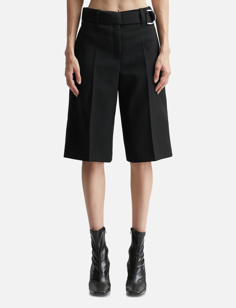 Jil Sander pleated cotton short shorts - Black