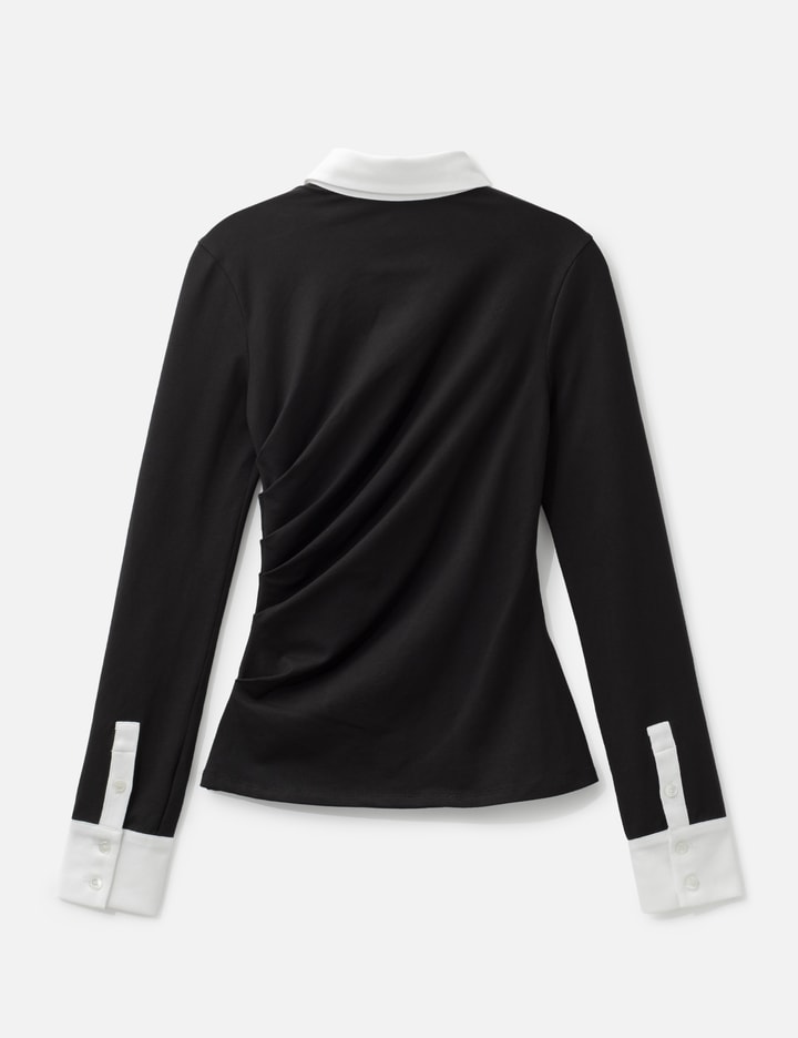 GRACE ELWOOD Twisted Collar Draped Jersey