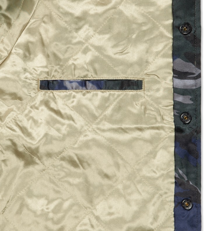 Blue Camo Satin Bomber Jacket Placeholder Image