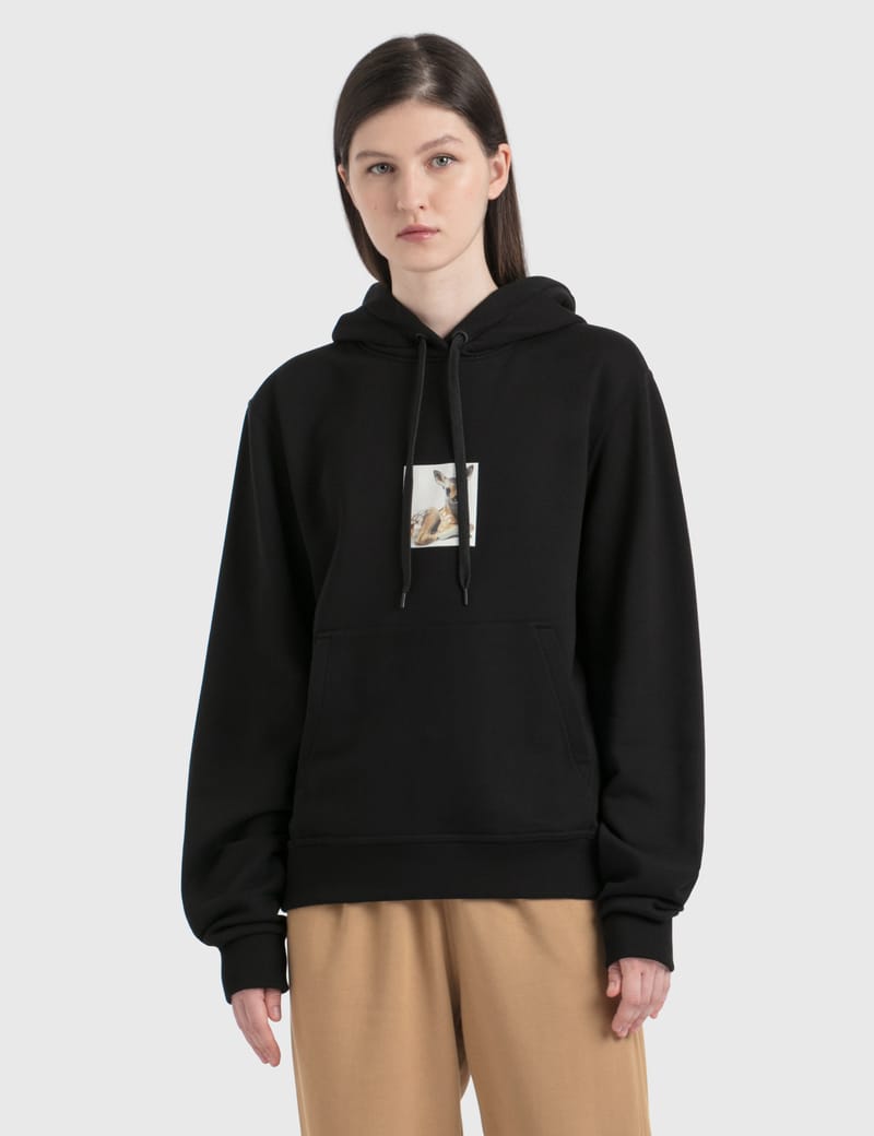 deer print cotton hoodie