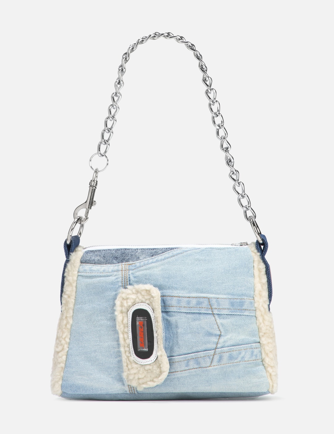 WESTY Bag Denim Fabric Baguette Shoulder Bag