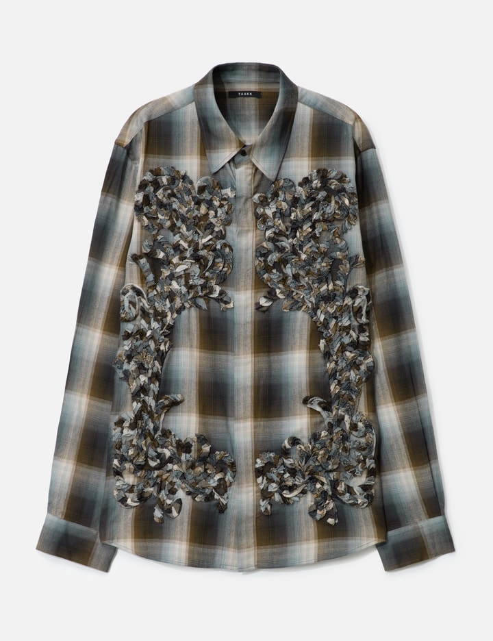 Taakk Check Embroidery Shirt In Black
