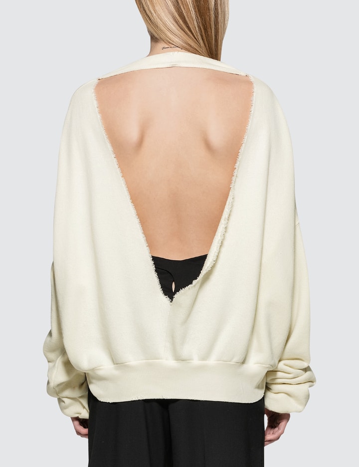 Terry Crewneck Open Back Sweatshirt Placeholder Image