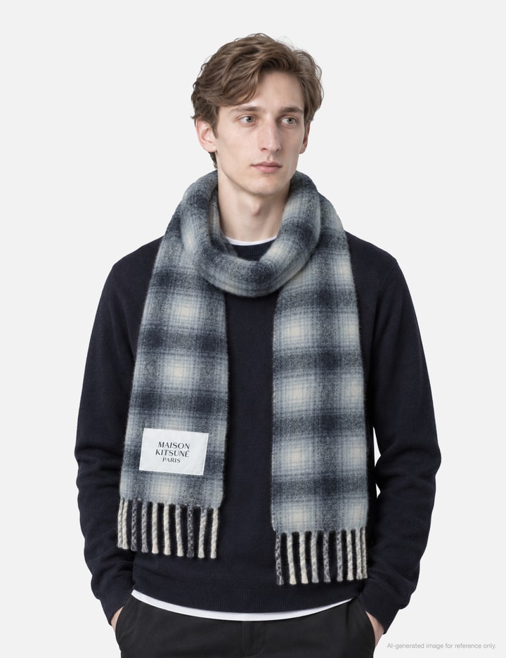 Maison Kitsuné Alpaca Checked Scarf