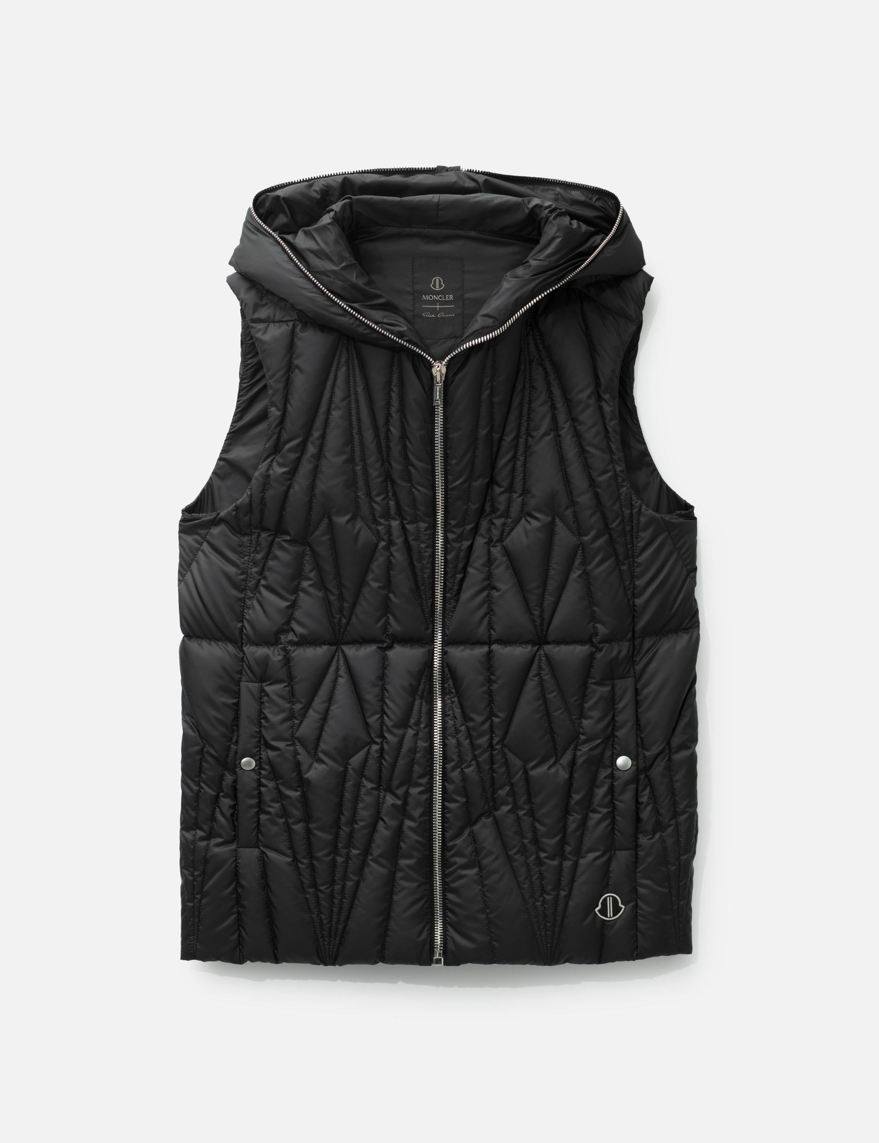 Moncler + Rick Owens Geocamo Ziplock Hooded Down Gilet view 16