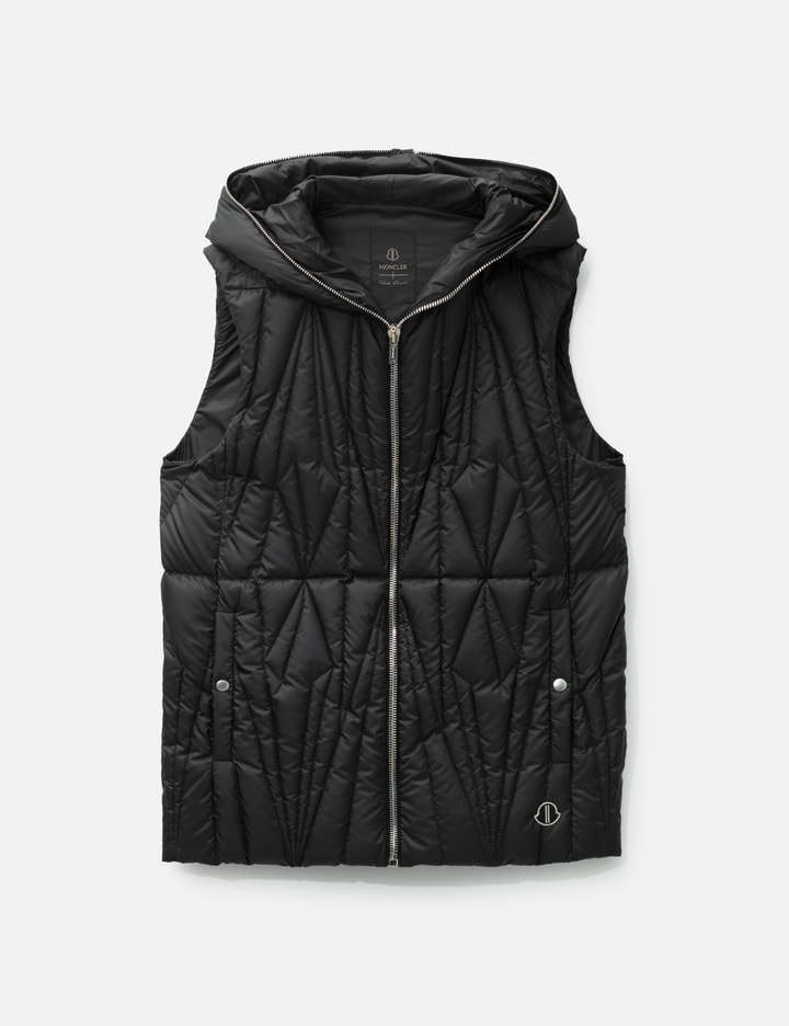 Moncler + Rick Owens Geocamo Ziplock Hooded Down Gilet Placeholder Image