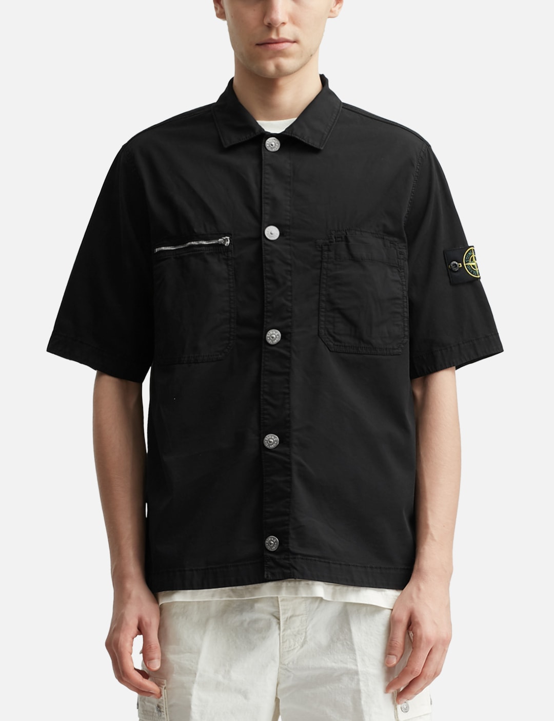 Supima® Cotton Twill Stretch-TC Short-Sleeve Overshirt view 18