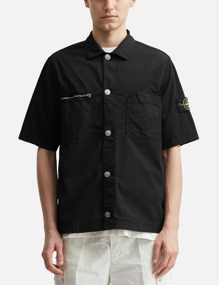 Supima® Cotton Twill Stretch-TC Short-sleeve Overshirt Placeholder Image
