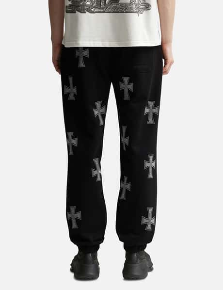 UNKNOWN - Black / White Cross Rhinestone Jogger | HBX - Globally 