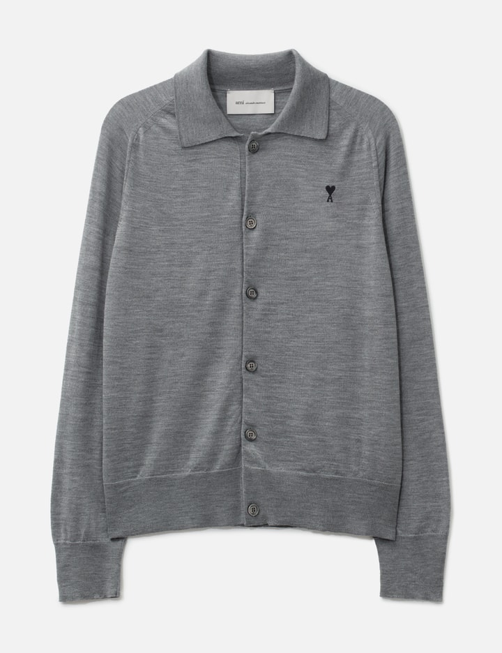 Ami Wool Shirt Collar Ami De Coeur Cardigan