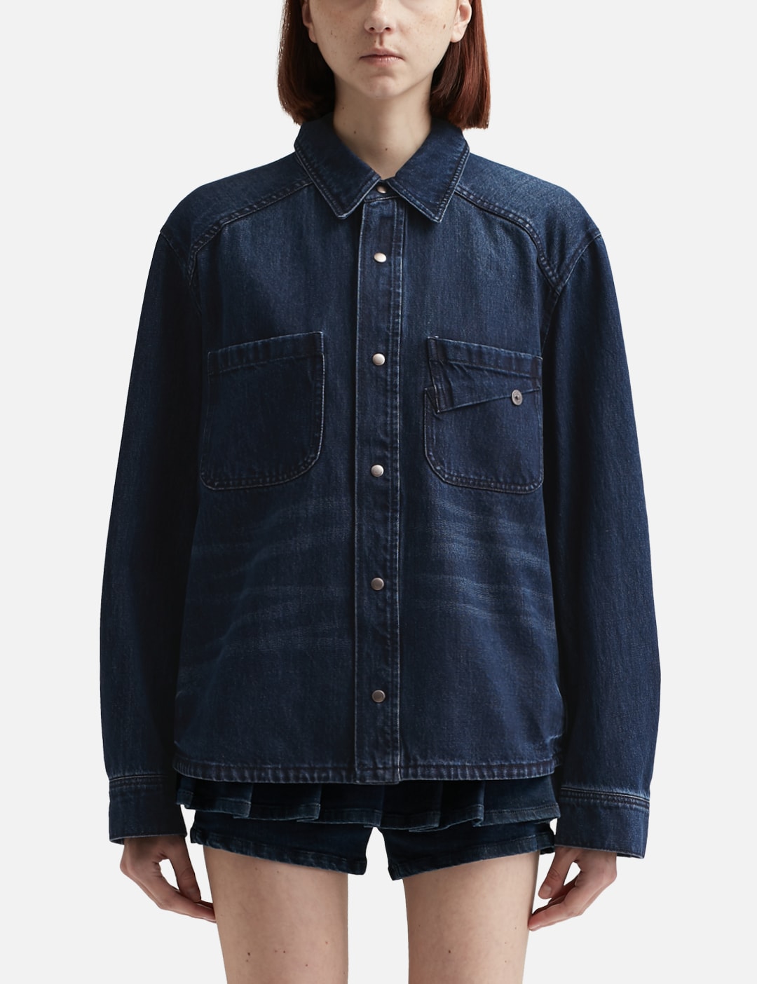 Pin-Tuck Denim Shirt view 13