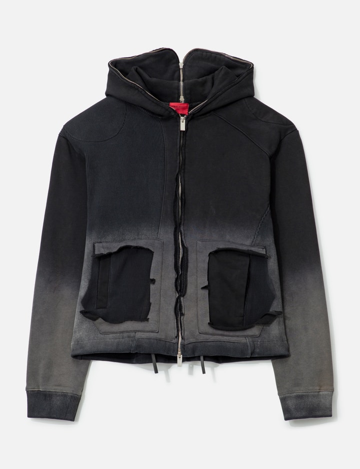Panelled Padded Zipped Grey Hoodie Placeholder Image
