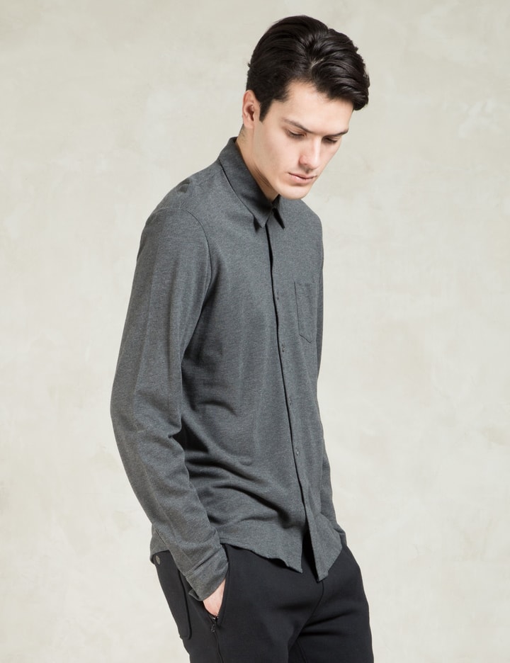 Charcoal Long Sleeve Pique Shirt Placeholder Image