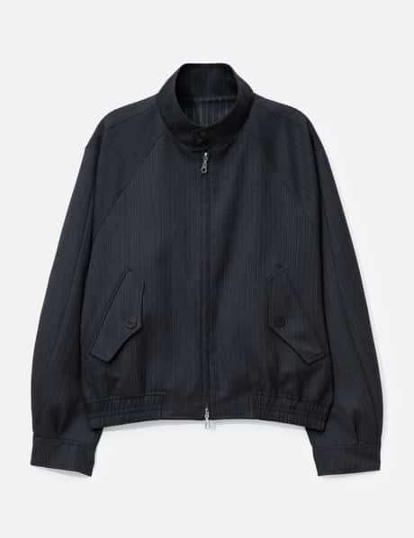 Striped Wool Blend Harrington Jacket view 6