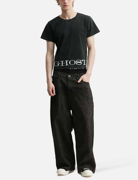 "Caspian" Ghost Fitted T-Shirt In Washed Black view 14