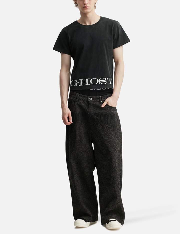 "Caspian" Ghost Fitted T-Shirt In Washed Black view 5