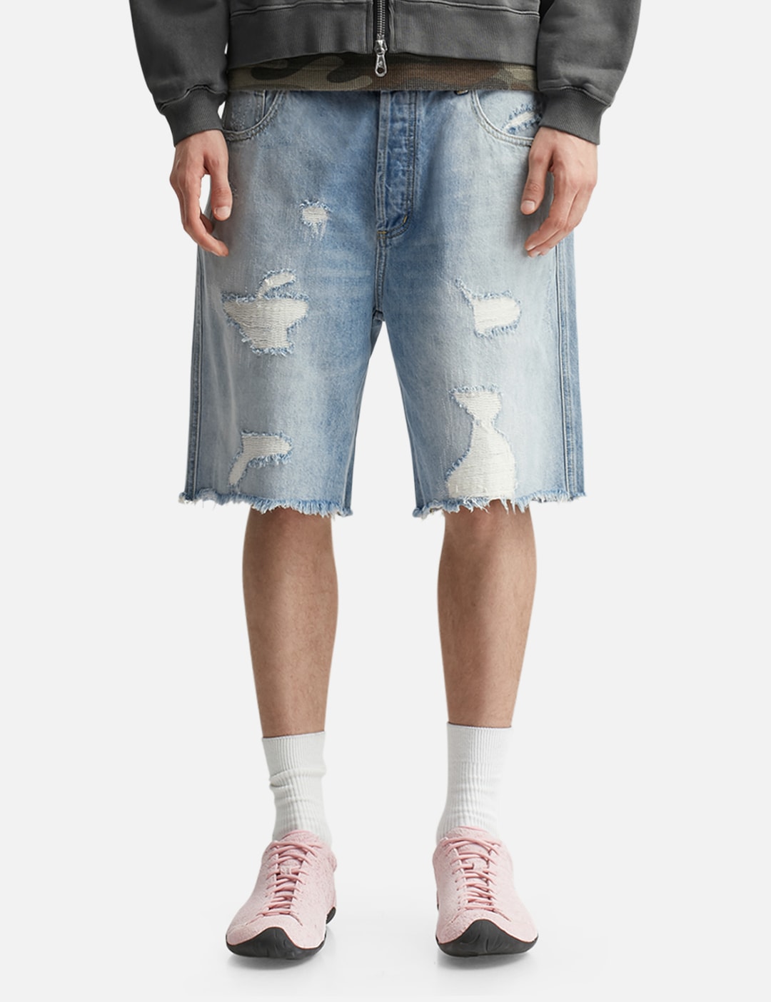 Repaired Denim Shorts view 12
