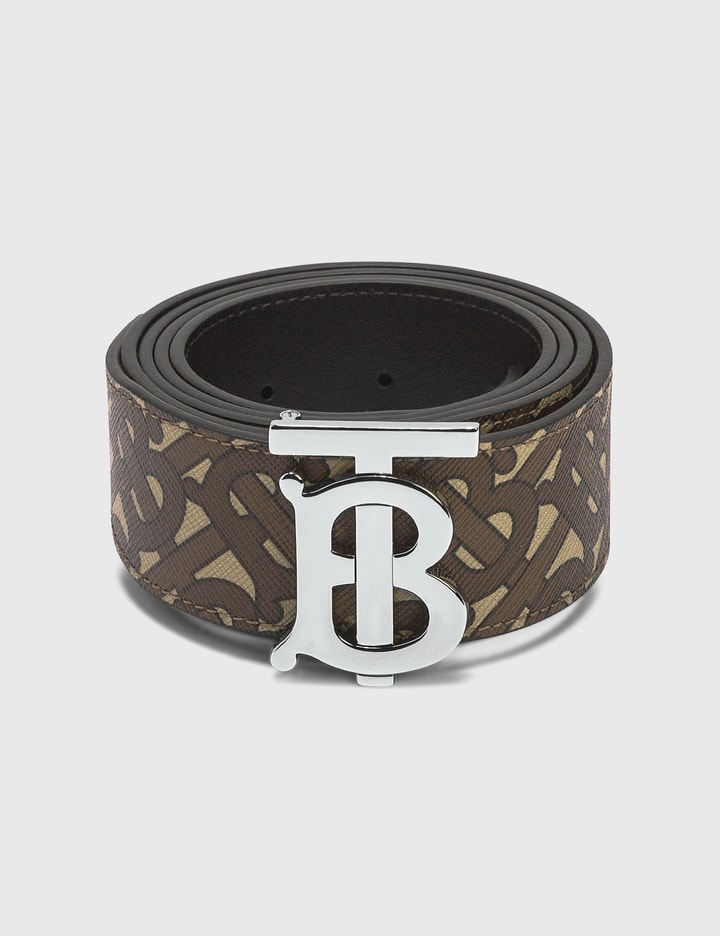 Burberry Reversible Monogram Buckle Check Belt - Brown