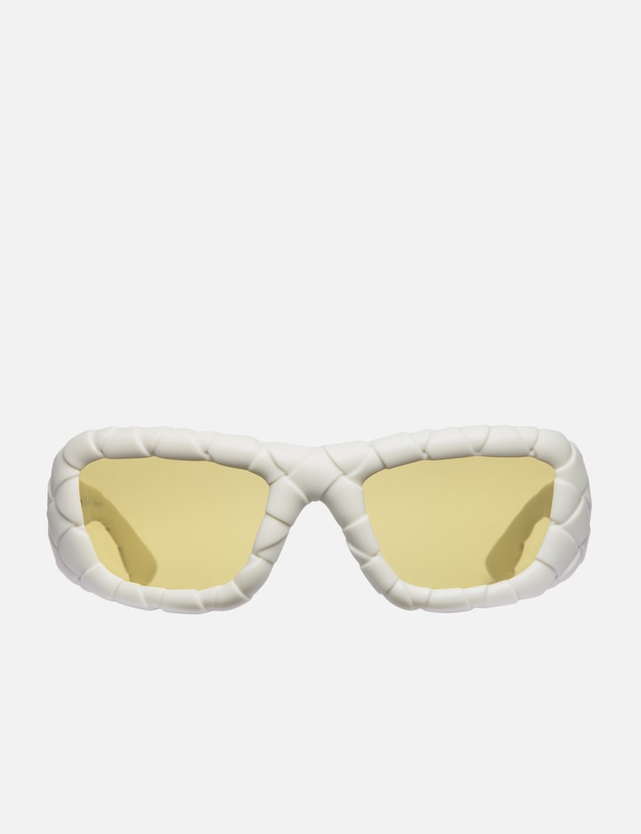Bottega Veneta Eyewear Panthos Frame Sunglasses In White