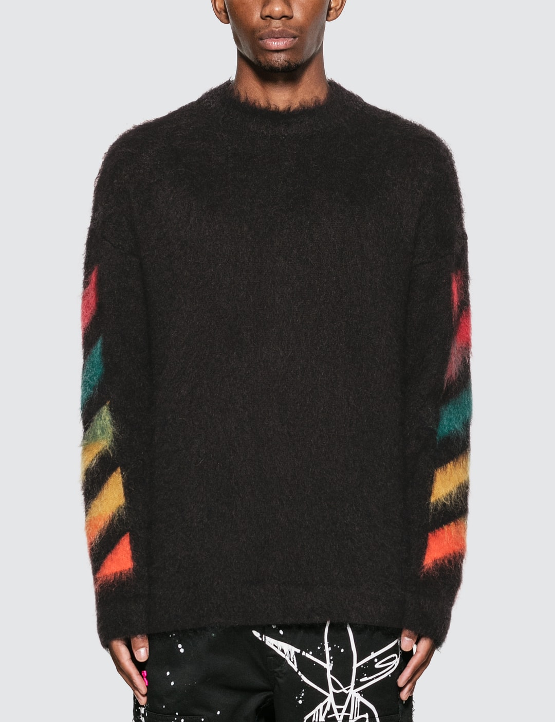 Off-White™ - Diag Brushed Mohair Crewenck Sweater | HBX