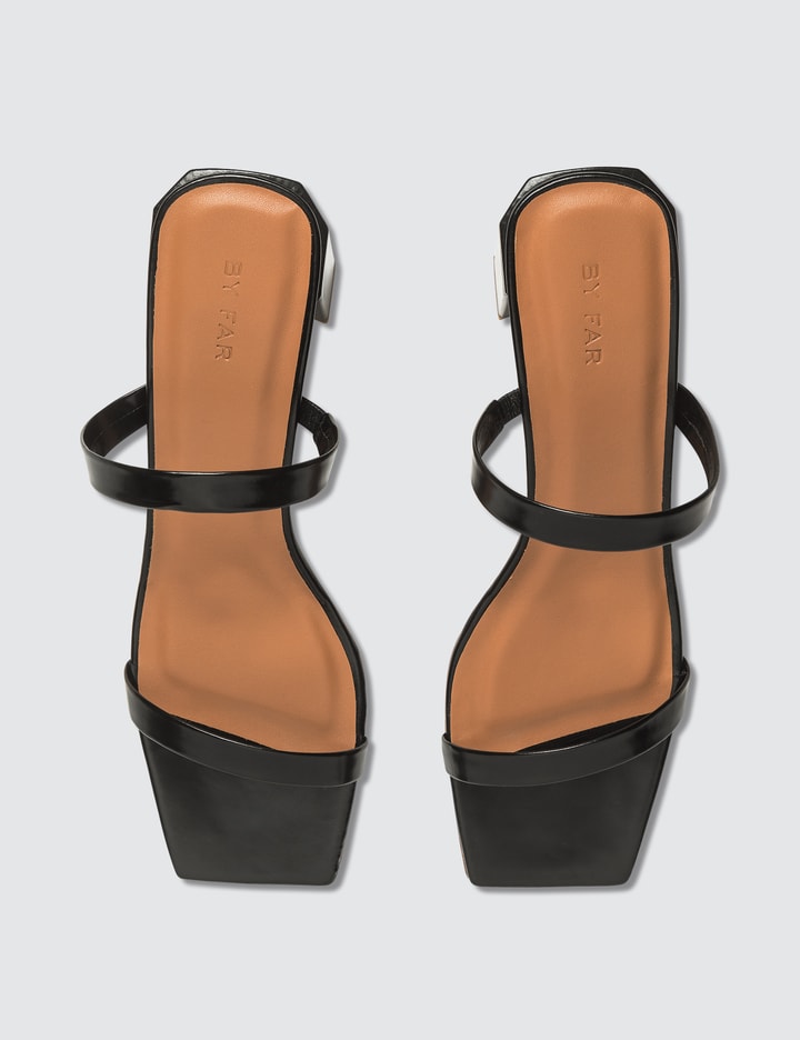Tanya Black Semi Patent Leather Sandals Placeholder Image