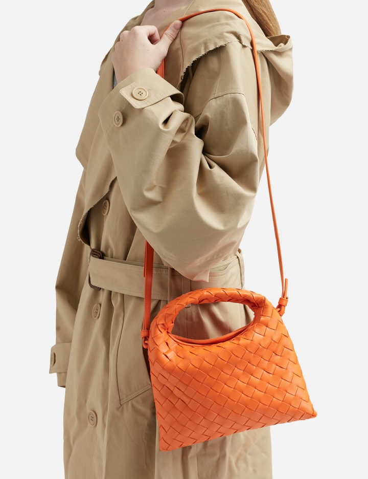 Shop Bottega Veneta Mini Hop In Orange