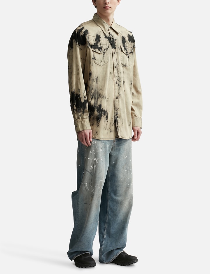 Shop Acne Studios Denim Shirt In Beige