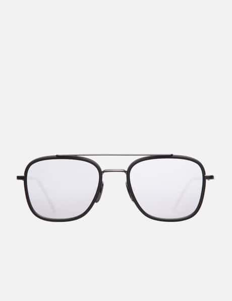 Thom Browne RECTANGULAR AVIATOR SUNGLASSES IN ACETATE AND TITANIUM