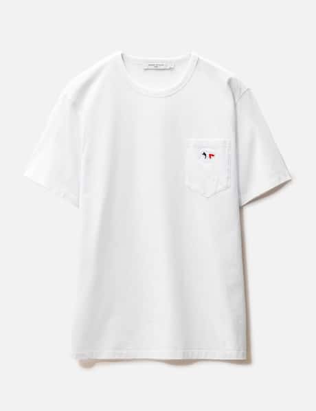 Maison Kitsuné 트라이컬러 폭스 패치 클래식 포켓 티셔츠