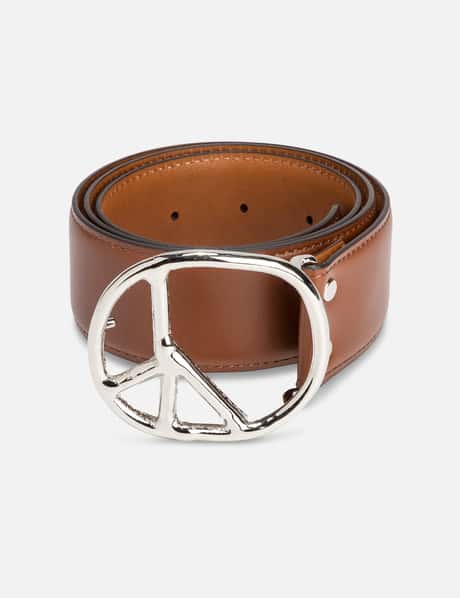 Needles Peace Buckle Belt - Steer Leather