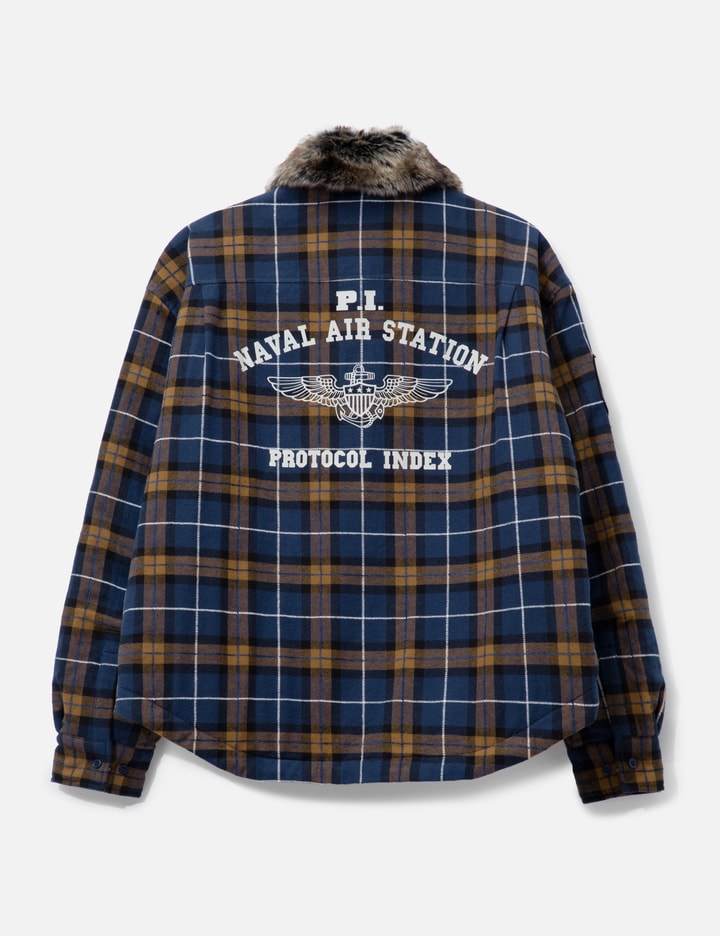 Protocol-Index Fur Flannel Shirts Jacket