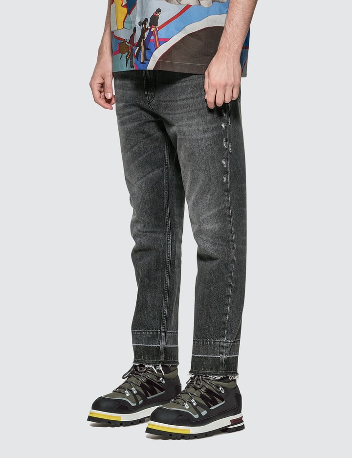 Raw Hem Distressed Denim Jeans Placeholder Image