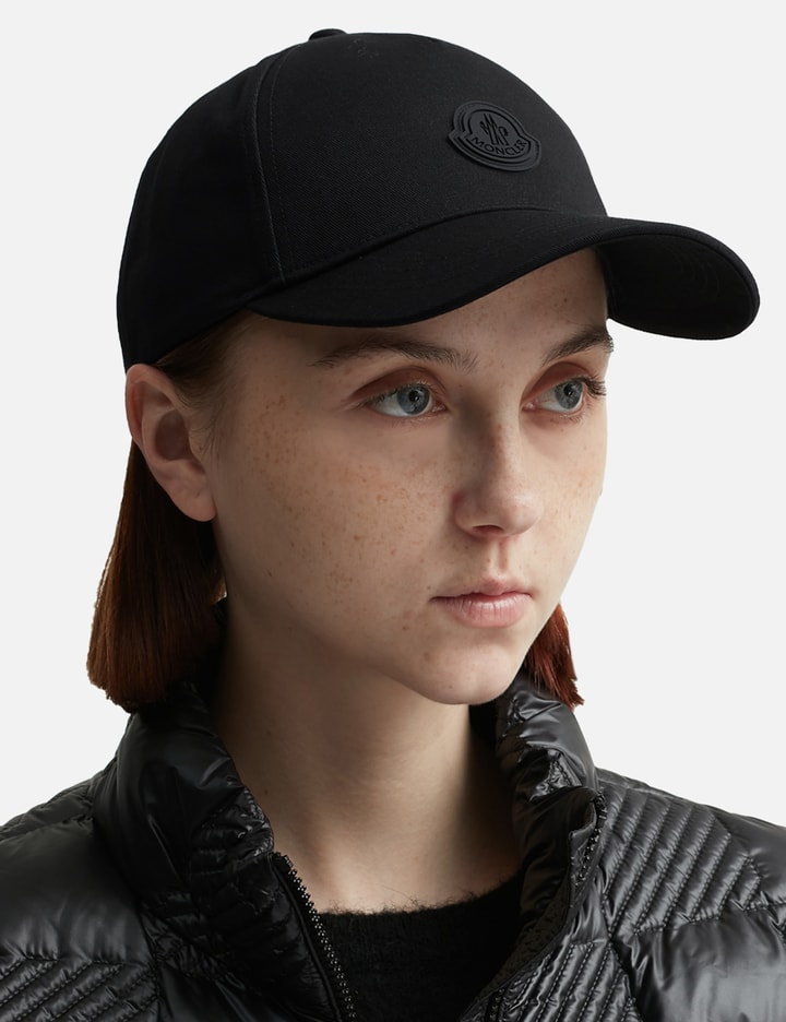 Moncler Logo Patch Baseball Cap In Black
