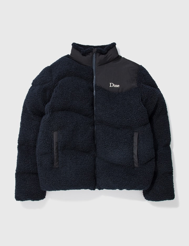 Dime Navy Puffer Jacket In Blue