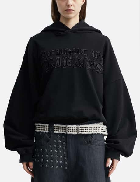 "Soloman" Embroidered Hoodie In Washed Black view 10