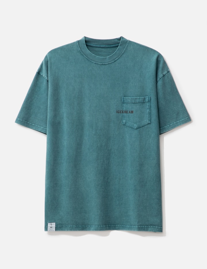 Grocery X Icecream Snow Washed Cones And Bones Pocket Tee In Green