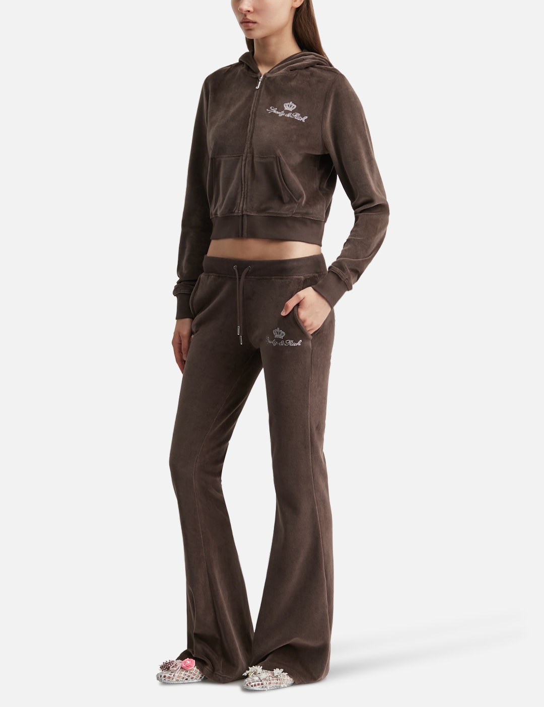 & Rich X Juicy Couture Script Velour Zip Hoodie view 20