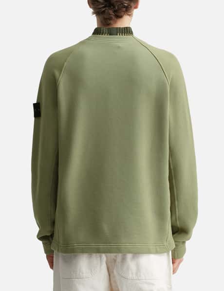 Organic Cotton Diagonal Fleece Crewneck Sweatshirt view 12