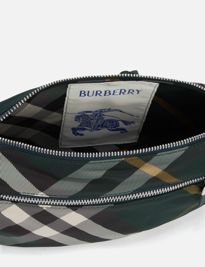 Shop Burberry Shield Crossbody Check In Green