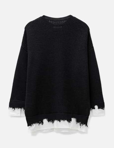 MM6 Maison Margiela Bi-Fabric Knit Sweater HBX - Main Image