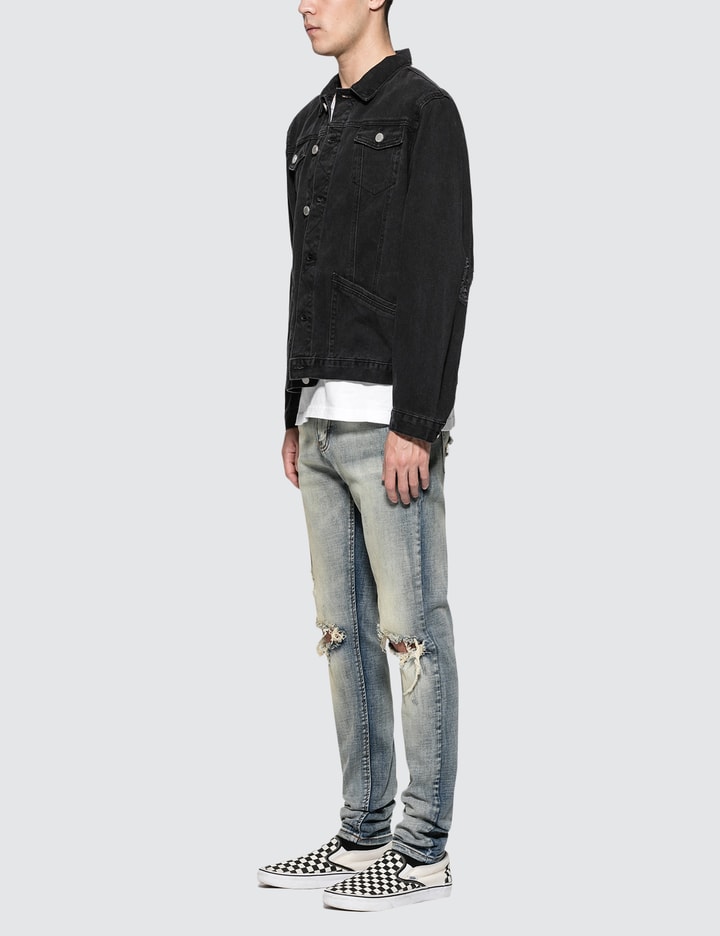 "Still Life" Destroyed Denim Jacket Placeholder Image