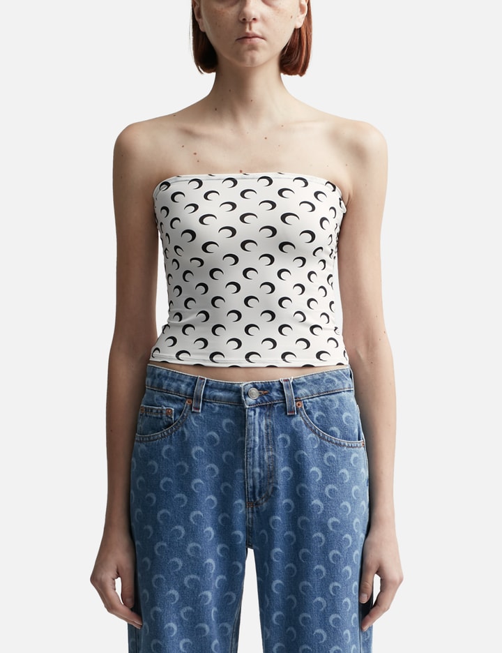 Moon Printed Jersey Second Skin Tube Top Placeholder Image