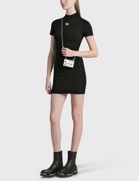 T By Alexander Wang - Bodycon Crewneck Dress With Logo Patch | HBX T By Alexander Wang - Bodycon Crewneck Dress With Logo Patch | HBX