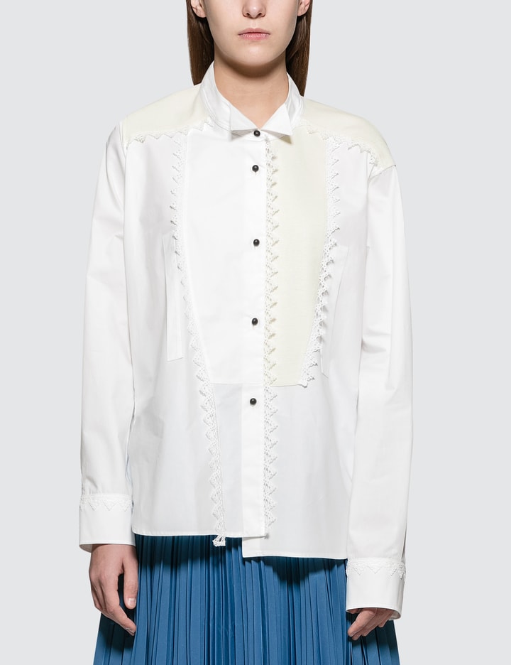 Lace Trim Asymmetric Shirt Placeholder Image