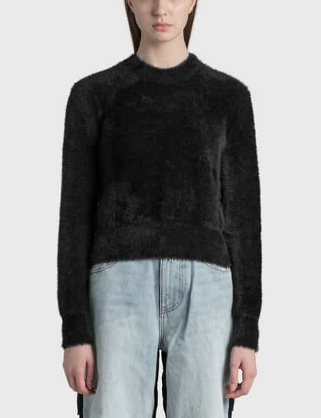 T By Alexander Wang Faux Fur Crewneck Pull Over